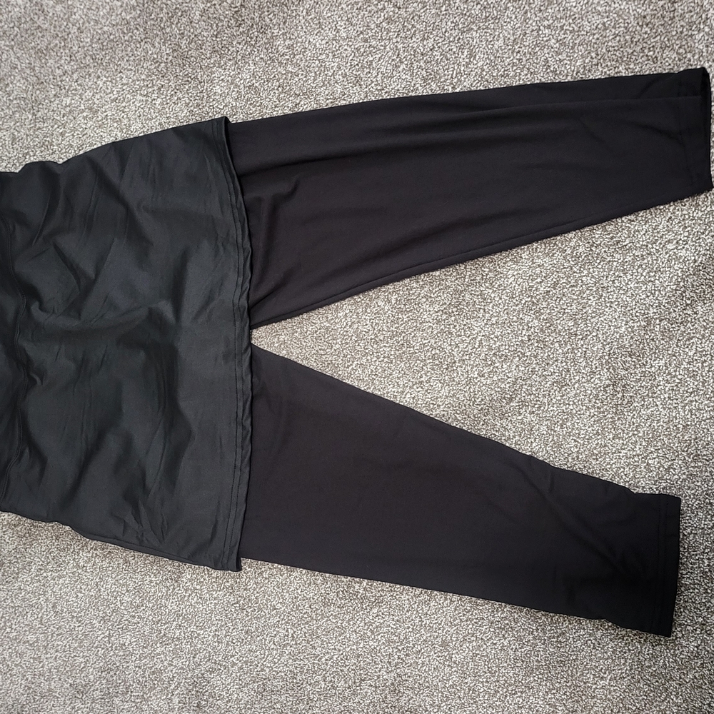 Black Layered Skirt Leggings